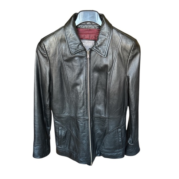 Wilsons Leather Jackets & Blazers - Wilsons Leather Black Zip Front Jacket Women’s Medium Genuine Leather Classic M